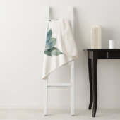 Couverture Sherpa Aquarelle eucalyptus vert doux (En situation)