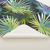 Couverture Sherpa Aquarelle Exotique Palm Feuille (3/4)