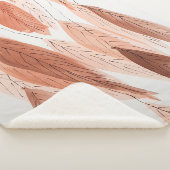 Couverture Sherpa Aquarelle Feuilles Brown Terracotta Beige Blush (3/4)