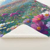 Couverture Sherpa Aquarelle fleur sauvage (3/4)