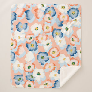 Couverture Sherpa Aquarelle Fleurs minuscules : Motif Vintage