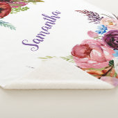 Couverture Sherpa Aquarelle Floral Baby Girl Name (3/4)