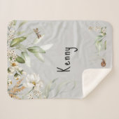 Couverture Sherpa Aquarelle Floral Drop Baby Boy Petit (Devant (Horizontal))