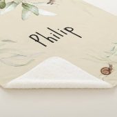 Couverture Sherpa Aquarelle Floral Drop Sherpa Stroller Boy Blanket (3/4)