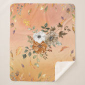 Couverture Sherpa Aquarelle florale d'automne (Devant)