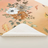 Couverture Sherpa Aquarelle florale d'automne (3/4)