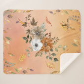 Couverture Sherpa Aquarelle florale d'automne (Devant (Horizontal))