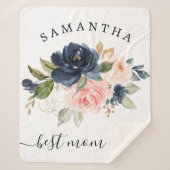 Couverture Sherpa Aquarelle Florale Meilleure Maman Chaque (Devant)