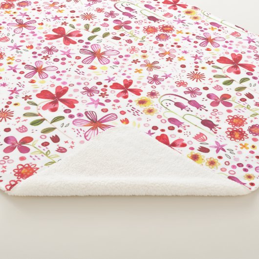 Couverture Sherpa Aquarelle florale moderne (3/4)