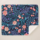 Couverture Sherpa Aquarelle florale motif transparent. (Devant (Horizontal))