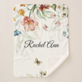 Couverture Sherpa Aquarelle Florale, Petite poussette (Devant)