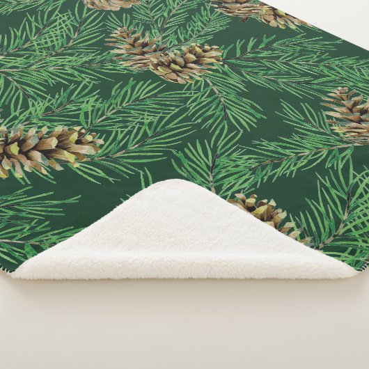 Couverture Sherpa Aquarelle Forêt Pine Aiguilles cônes Arbres Nature (3/4)