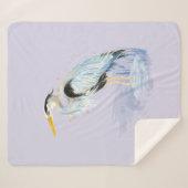 Couverture Sherpa Aquarelle Great Blue Heron Bird Nature (Devant (Horizontal))