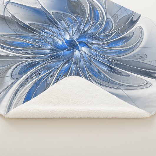 Couverture Sherpa Aquarelle gris bleu Abstrait Fractal Art Flower (3/4)