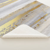 Couverture Sherpa Aquarelle gris et texture or de luxe (3/4)