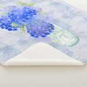 Couverture Sherpa Aquarelle Hydrengea Jardin Fleur violet Floral (3/4)