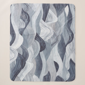 Couverture Sherpa Aquarelle Indigo Vague sans fil