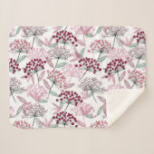 Couverture Sherpa Aquarelle Jardin Fleur Berry Nature Art (Devant (Horizontal))