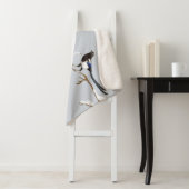 Couverture Sherpa Aquarelle Jardin Oiseaux Magpies Faune Nature Art (En situation)