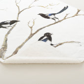 Couverture Sherpa Aquarelle Magpie Jardin Oiseau Faune Art Sherpa (3/4)