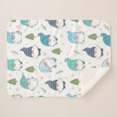 Couverture Sherpa Aquarelle mignonne Cartoon Forest Gnomes (Devant (Horizontal))