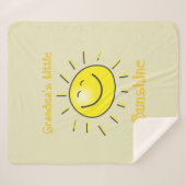 Couverture Sherpa Aquarelle mignonne petit soleil de grand-mère (Devant (Horizontal))