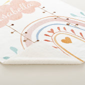 Couverture Sherpa Aquarelle mignonne rose arc-en-ciel bébé (3/4)