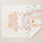 Couverture Sherpa Aquarelle mignonne rose arc-en-ciel bébé (Devant (Horizontal))