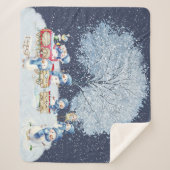 Couverture Sherpa Aquarelle mignonne Snowmen Festif (Devant)