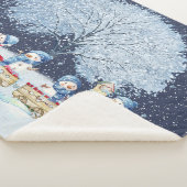 Couverture Sherpa Aquarelle mignonne Snowmen Festif (3/4)