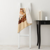 Couverture Sherpa Aquarelle mignonne Vache blanche Chouette Art grap (En situation)