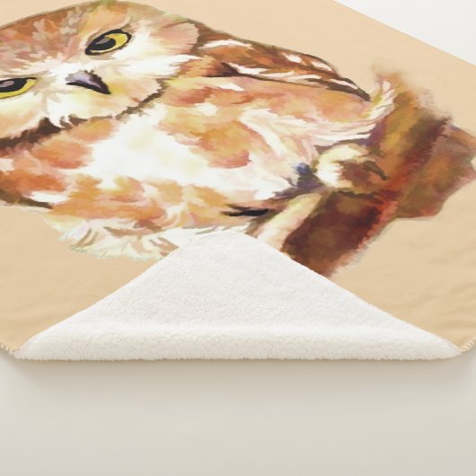 Couverture Sherpa Aquarelle mignonne Vache blanche Chouette Art grap (3/4)