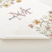 Couverture Sherpa Aquarelle monogramme Fleur sauvage Floral de prair (3/4)