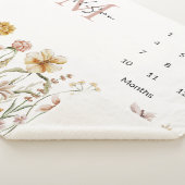 Couverture Sherpa Aquarelle monogramme Fleur sauvage Floral Mileston (3/4)