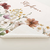 Couverture Sherpa Aquarelle monogramme Fleur sauvage Joli Floral (3/4)
