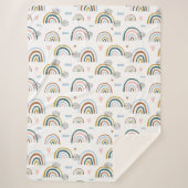 Couverture Sherpa Aquarelle Motif arc-en-ciel Sherpa Blanket (Devant)