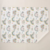 Couverture Sherpa Aquarelle Motif arc-en-ciel Sherpa Blanket (Devant (Horizontal))