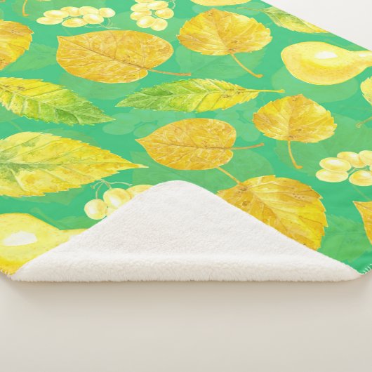 Couverture Sherpa Aquarelle motif d'automne (3/4)