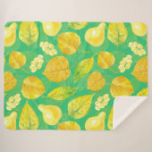 Couverture Sherpa Aquarelle motif d'automne (Devant (Horizontal))