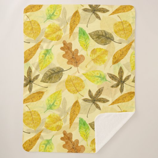 Couverture Sherpa Aquarelle motif d'automne 2 (Devant)