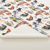 Couverture Sherpa Aquarelle motif des animaux de ferme (3/4)