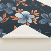 Couverture Sherpa Aquarelle motif floral transparent avec indigo flo (3/4)