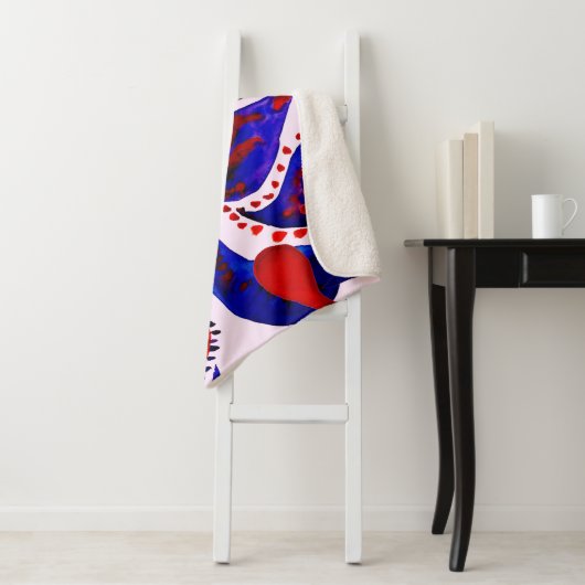 Couverture Sherpa Aquarelle motif sans couture avec cachemire. Abstr (En situation)