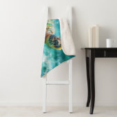 Couverture Sherpa Aquarelle Natation Tortue de mer (En situation)