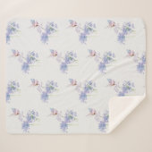 Couverture Sherpa Aquarelle Oiseau pourpre de colibri (Devant (Horizontal))