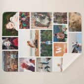 Couverture Sherpa Aquarelle orange Grand Collage photo (Devant (Horizontal))