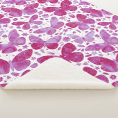 Couverture Sherpa Aquarelle papillon rose (3/4)