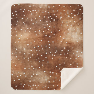 Couverture Sherpa Aquarelle Pointe Polka dans café Brown et blanc (2