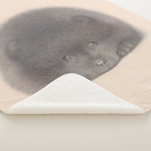 Couverture Sherpa Aquarelle Poméranie Noire (3/4)