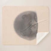 Couverture Sherpa Aquarelle Poméranie Noire (Devant (Horizontal))